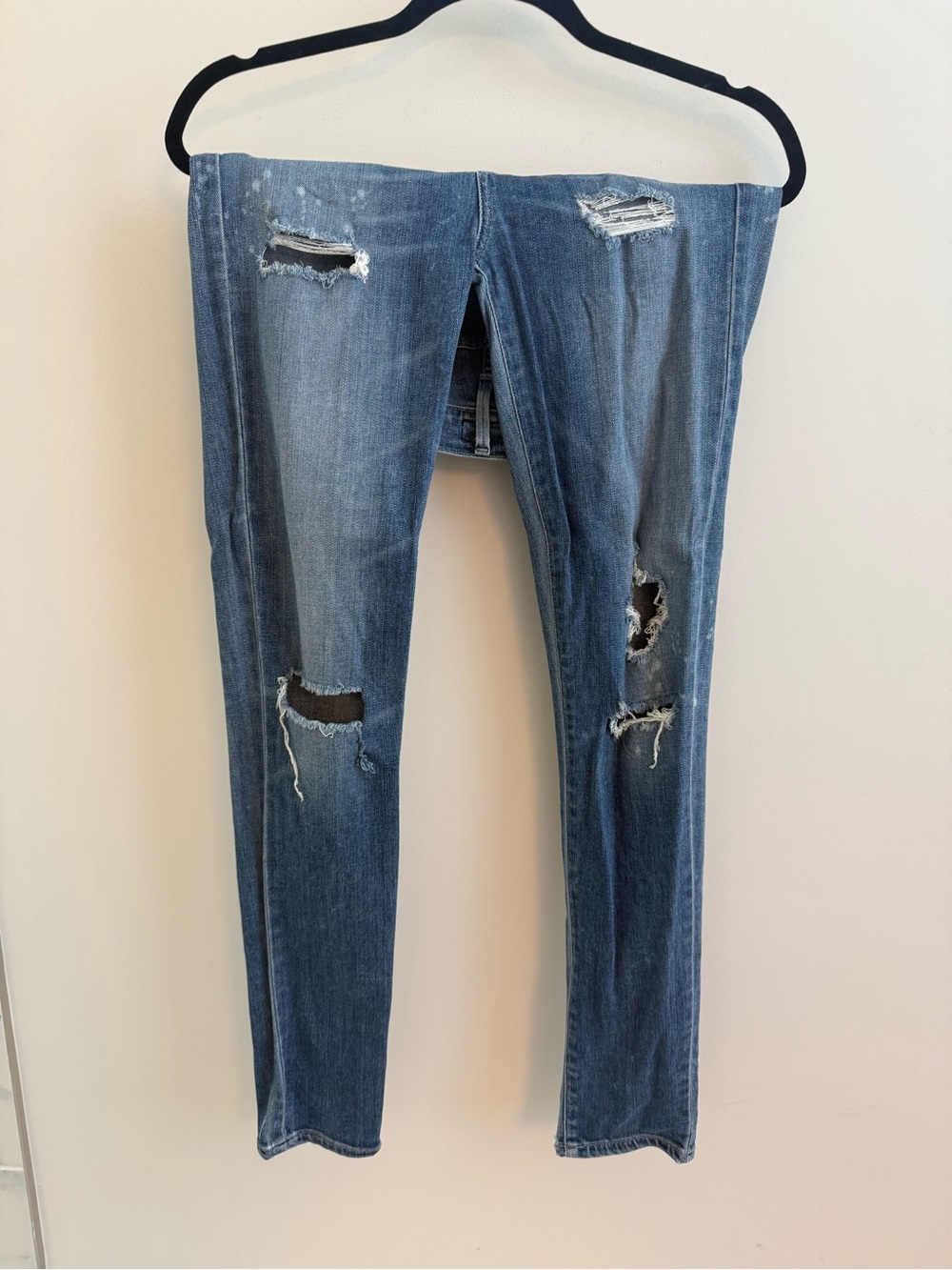 AGOLDE Ripped Medium Blue Skinny Jeans